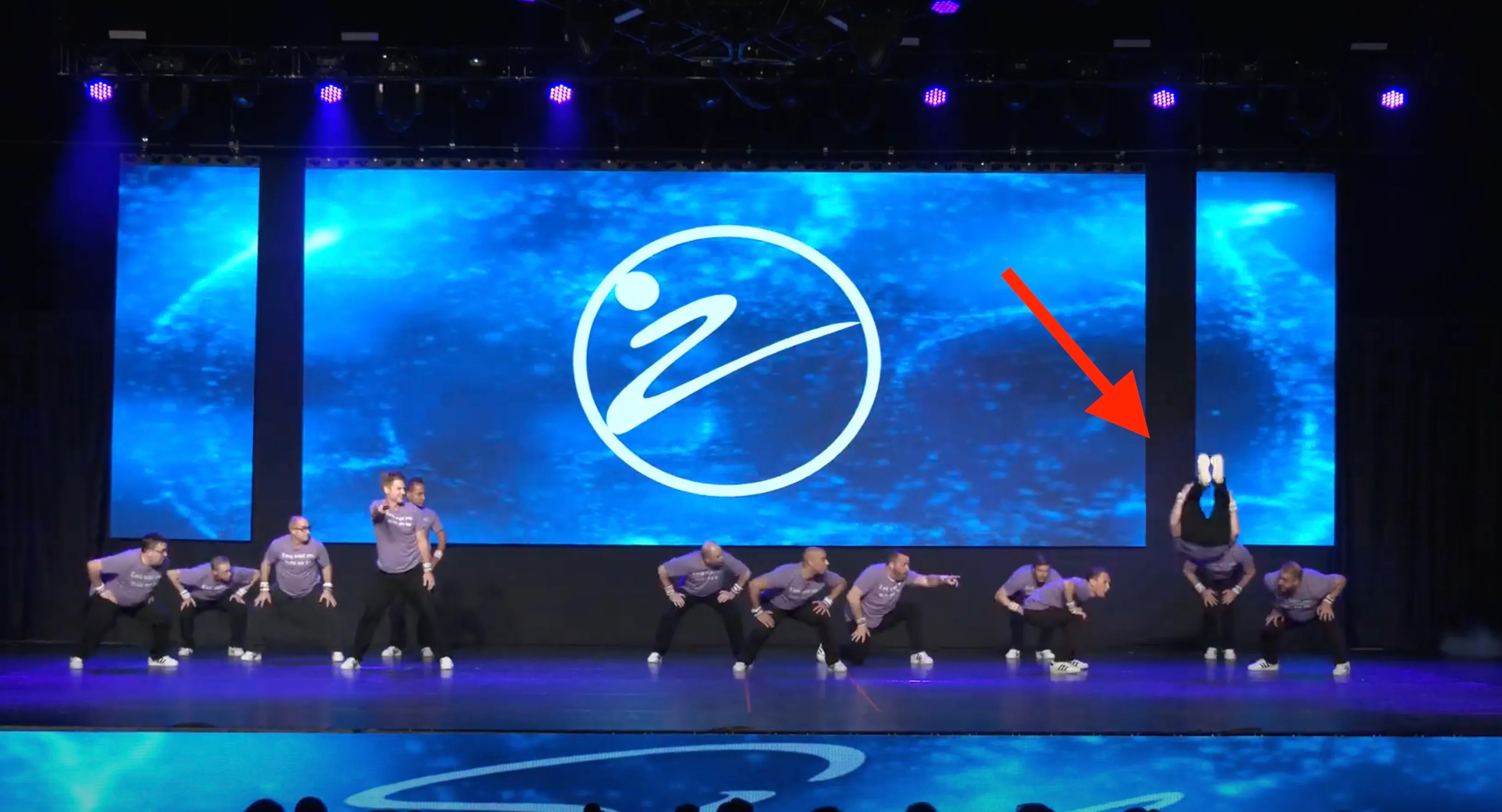 Performing a backflip on stage in front of over 1000 people