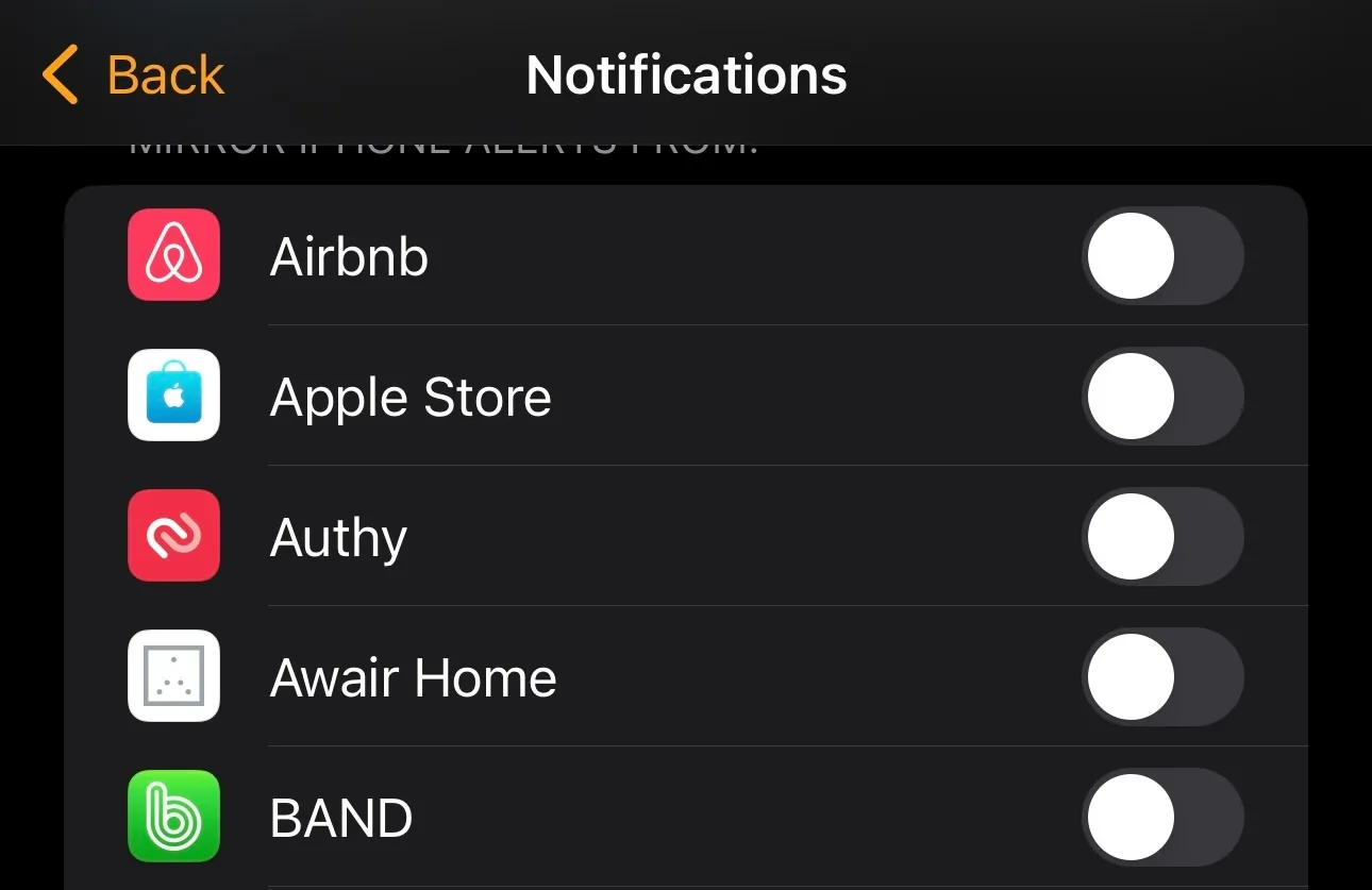 Shut off notifications