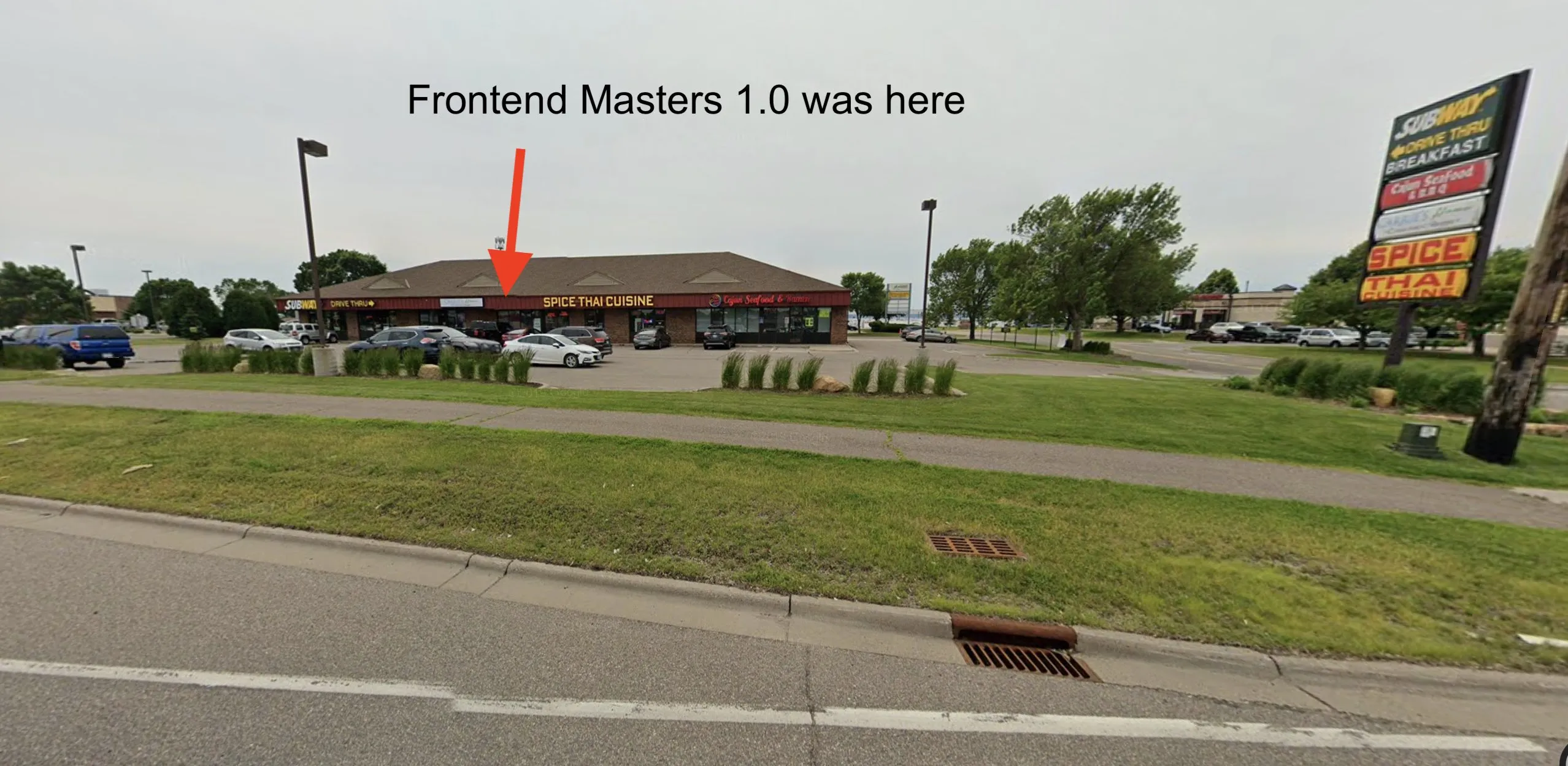 Frontend Masters' humble beginnings in a strip mall location